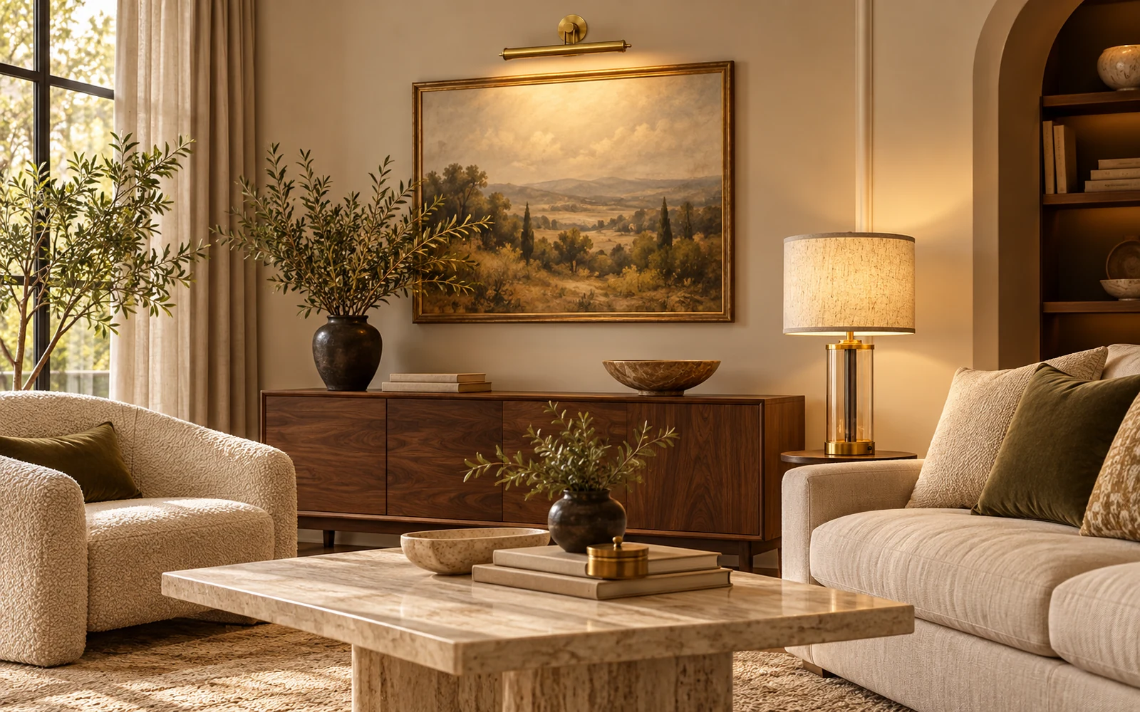 Living room with several GRACE STAR fixtures switched on together